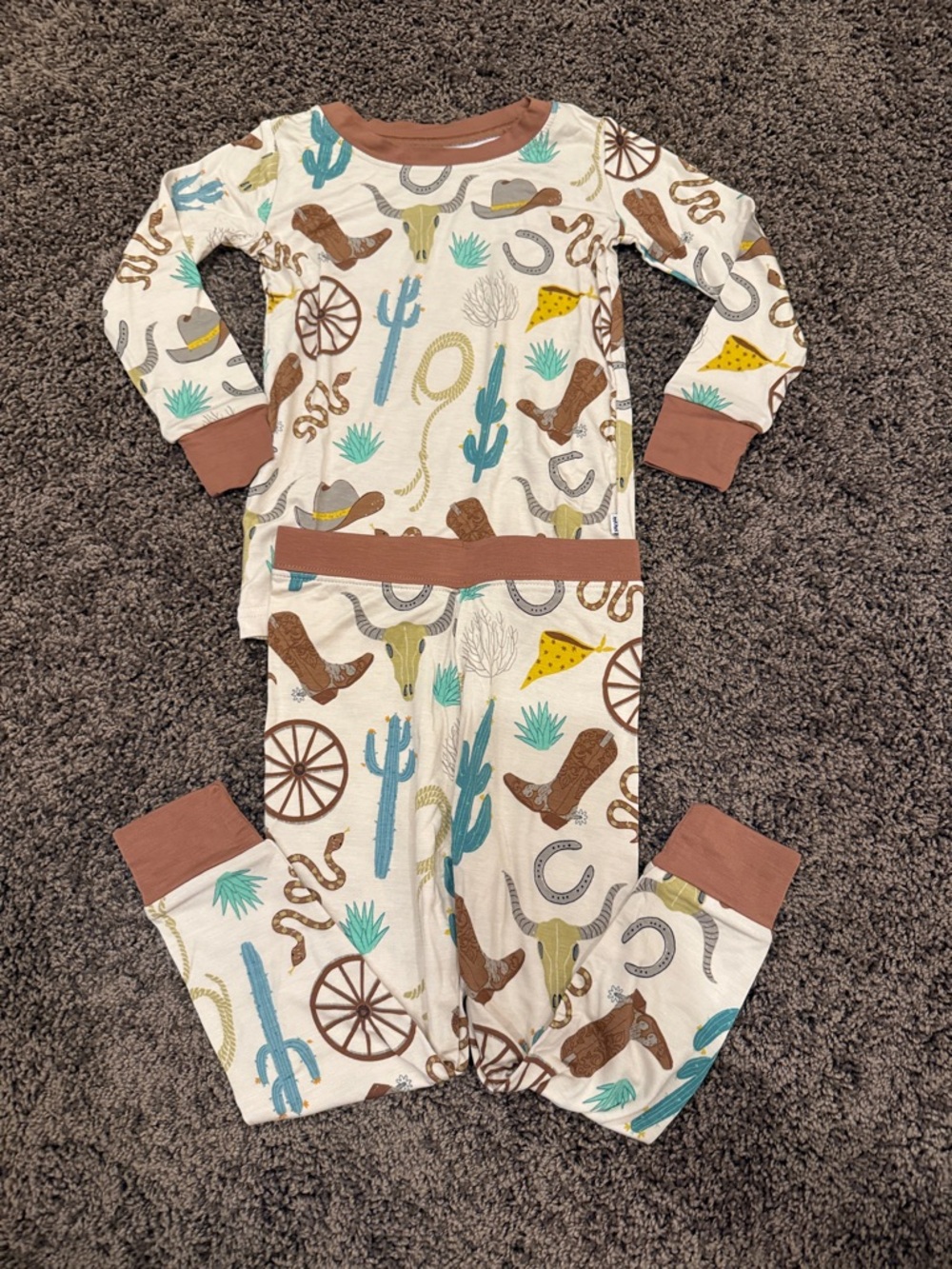 NWOT LITTLE SLEEPIES ready to rodeo two piece long sleeves pajama set - 18-24m